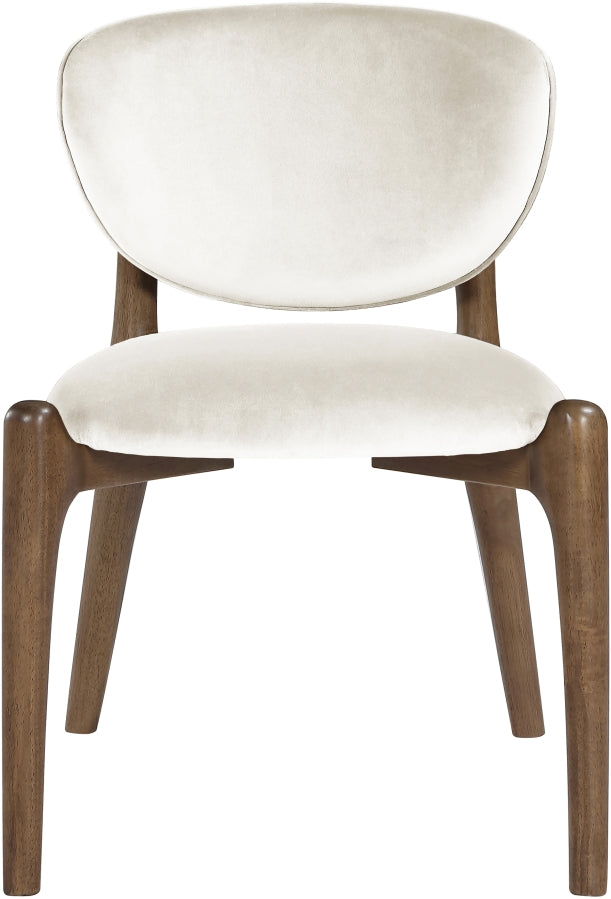 Velora Velvet Performance Fabric Upholstered Dining Chair in Cream, Set of 2 - 77077Cream-C