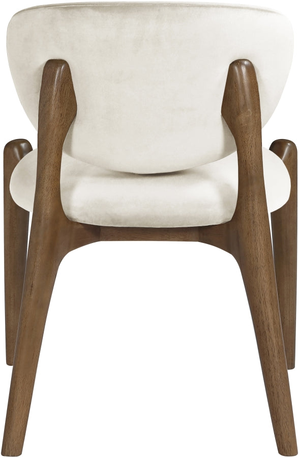 Velora Velvet Performance Fabric Upholstered Dining Chair in Cream, Set of 2 - 77077Cream-C