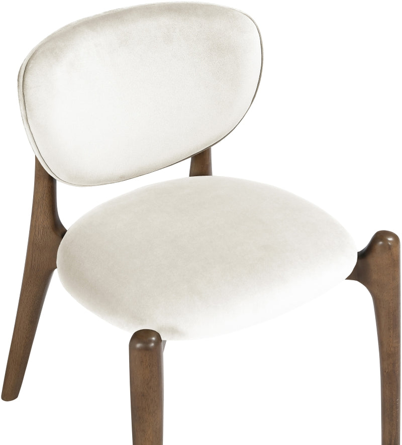 Velora Velvet Performance Fabric Upholstered Dining Chair in Cream, Set of 2 - 77077Cream-C