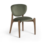 Velora Velvet Performance Fabric Upholstered Dining Chair in Green, Set of 2 - 77077Green-C