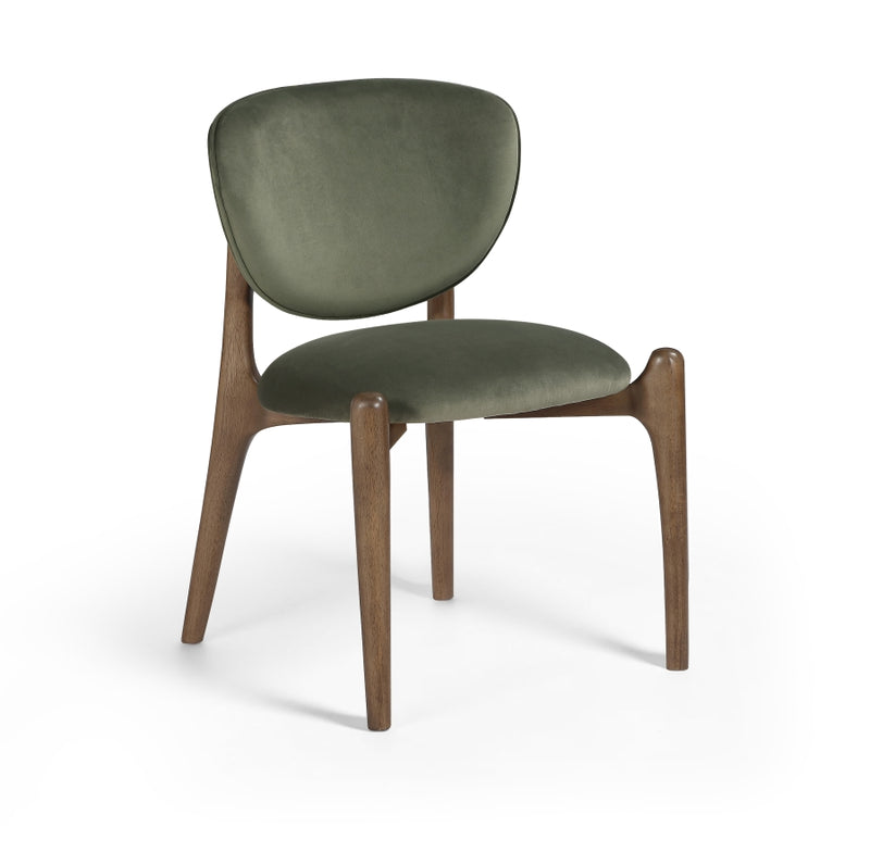 Velora Velvet Performance Fabric Upholstered Dining Chair in Green, Set of 2 - 77077Green-C