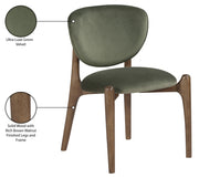 Velora Velvet Performance Fabric Upholstered Dining Chair in Green, Set of 2 - 77077Green-C
