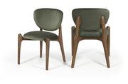 Velora Velvet Performance Fabric Upholstered Dining Chair in Green, Set of 2 - 77077Green-C