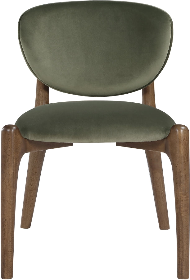 Velora Velvet Performance Fabric Upholstered Dining Chair in Green, Set of 2 - 77077Green-C