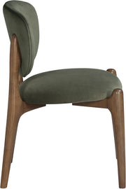 Velora Velvet Performance Fabric Upholstered Dining Chair in Green, Set of 2 - 77077Green-C