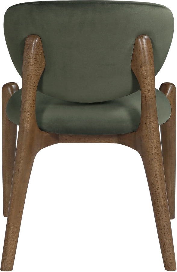 Velora Velvet Performance Fabric Upholstered Dining Chair in Green, Set of 2 - 77077Green-C