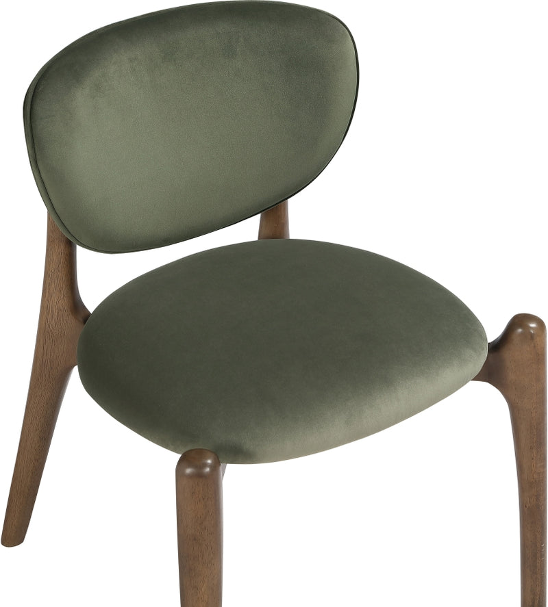 Velora Velvet Performance Fabric Upholstered Dining Chair in Green, Set of 2 - 77077Green-C