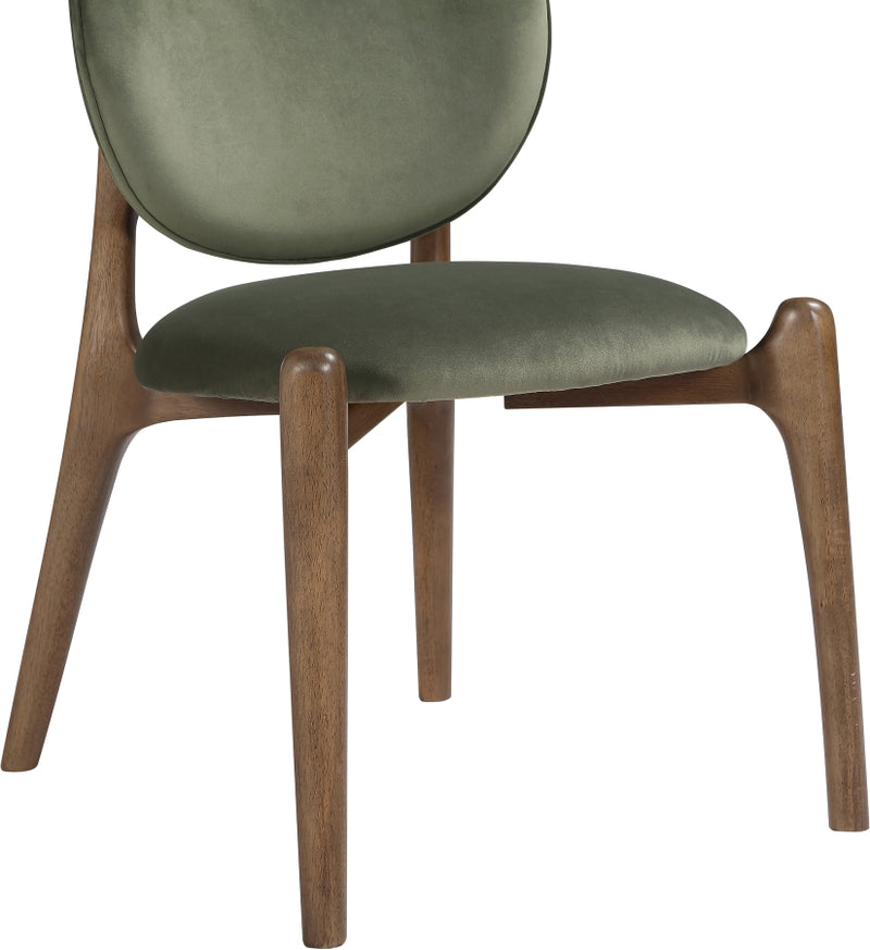 Velora Velvet Performance Fabric Upholstered Dining Chair in Green, Set of 2 - 77077Green-C