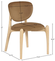 Velora Velvet Performance Fabric Upholstered Dining Chair in Saddle, Set of 2 - 77076Saddle-C