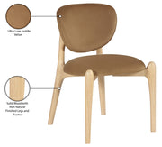 Velora Velvet Performance Fabric Upholstered Dining Chair in Saddle, Set of 2 - 77076Saddle-C