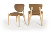 Velora Velvet Performance Fabric Upholstered Dining Chair in Saddle, Set of 2 - 77076Saddle-C