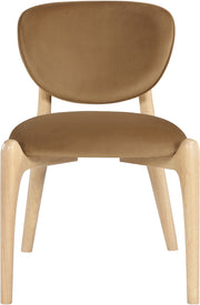 Velora Velvet Performance Fabric Upholstered Dining Chair in Saddle, Set of 2 - 77076Saddle-C