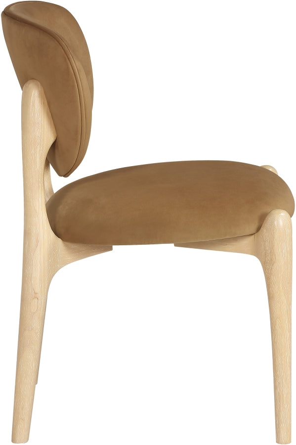 Velora Velvet Performance Fabric Upholstered Dining Chair in Saddle, Set of 2 - 77076Saddle-C