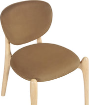 Velora Velvet Performance Fabric Upholstered Dining Chair in Saddle, Set of 2 - 77076Saddle-C