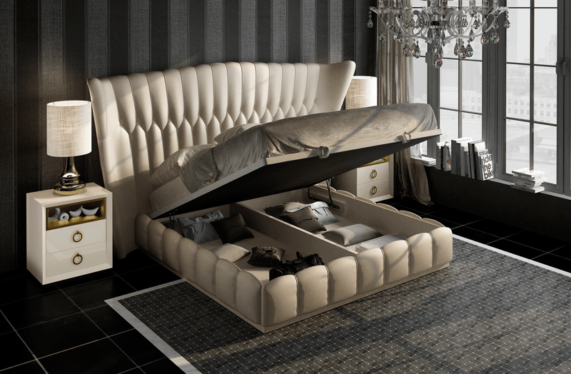 Velvet Bed Queen - Gate FurnitureQueen Bed