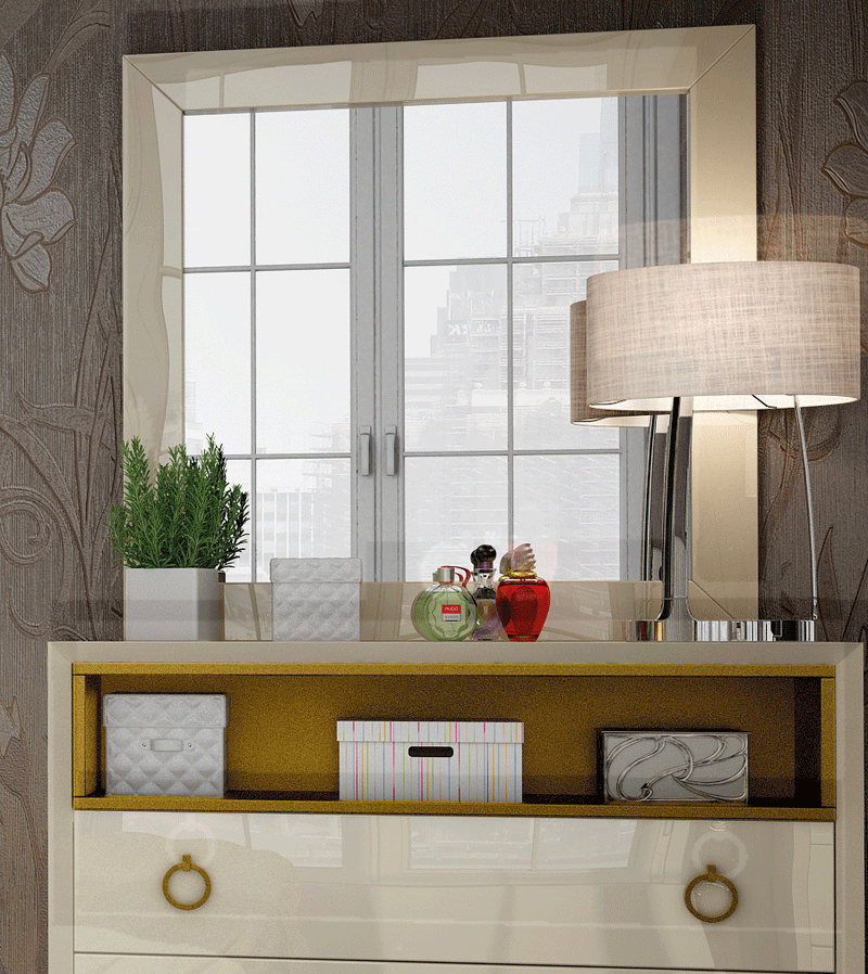 Velvet Mirror For Single Dresser - i38050 - Gate Furniture