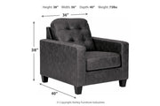 Venaldi Gunmetal Chair - Gate FurnitureAccent Chair