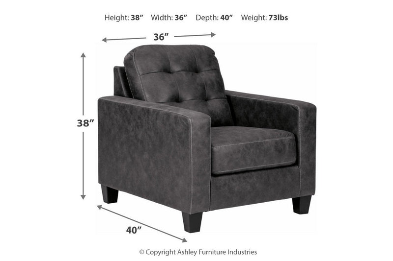Venaldi Gunmetal Chair - Gate FurnitureAccent Chair