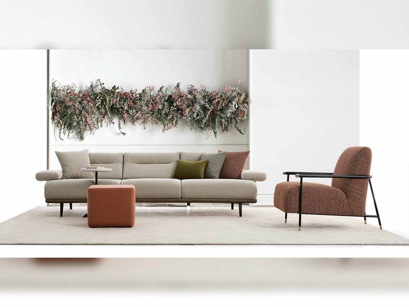 Venedik Convertible Sofa in Brick - 200-ELI-VEN-LS-12-3