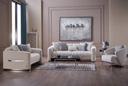 Venice S Love Seat (Merit Cream) Chrome Leg - Gate FurnitureLoveseat
