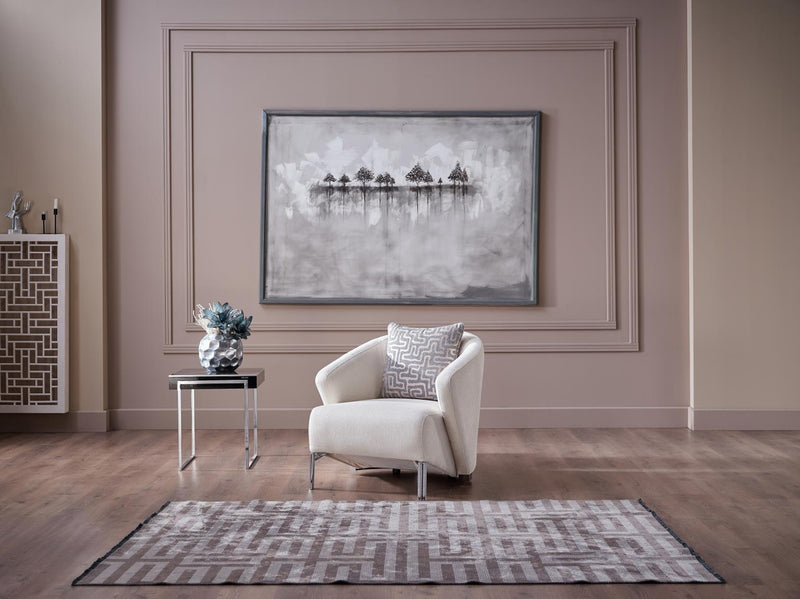 Venice S Love Seat (Merit Cream) Chrome Leg - Gate FurnitureLoveseat