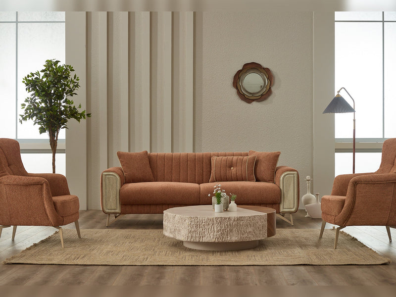 Venta  3-pieces (Sofa & Loveseat & Chair) Livingroom in Brown - 200-SIM-VEN-CALVE10-321