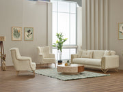 Venta  3-pieces (Sofa & Loveseat & Chair) Livingroom in Cream - Green - 200-SIM-VEN-CALVE03-CALVE14-321