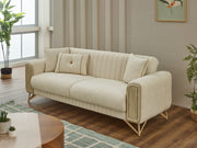 Venta  3-pieces (Sofa & Loveseat & Chair) Livingroom in Cream - Green - 200-SIM-VEN-CALVE03-CALVE14-321
