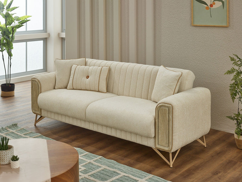 Venta  3-pieces (Sofa & Loveseat & Chair) Livingroom in Cream - Green - 200-SIM-VEN-CALVE03-CALVE14-321