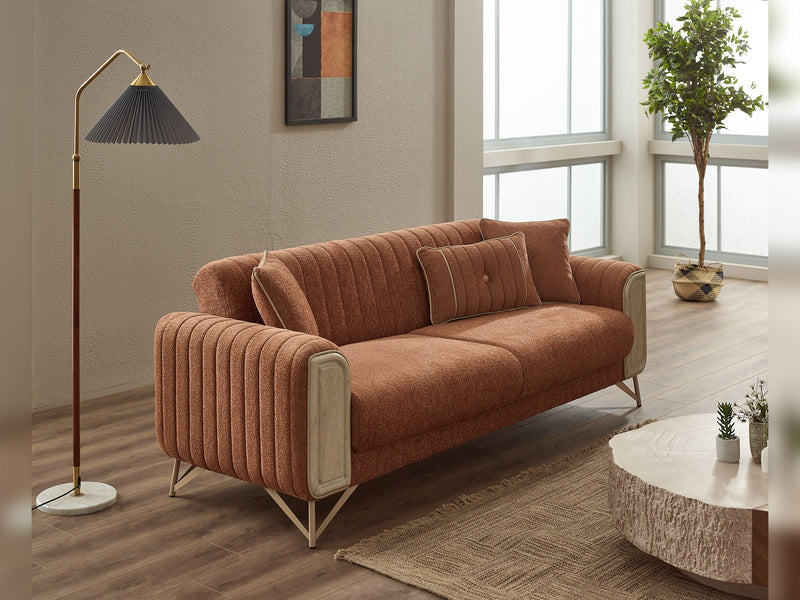 Venta  3-pieces (Sofa & Loveseat & Chair) Livingroom in Cream - Green - 200-SIM-VEN-CALVE03-CALVE14-321