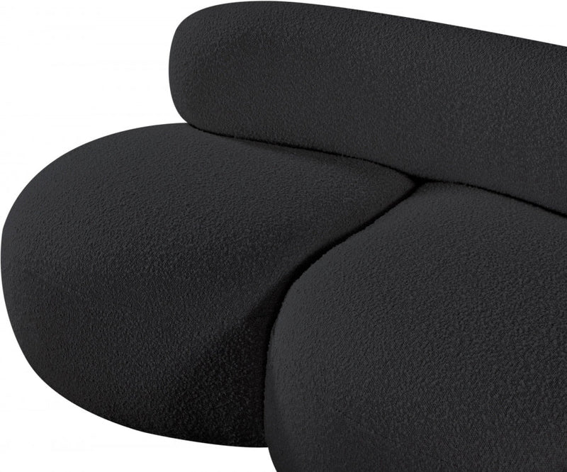 Venti 65" Boucle Fabric Upholstered Loveseat in Black - 140Black-L