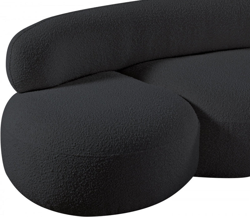Venti 65" Boucle Fabric Upholstered Loveseat in Black - 140Black-L