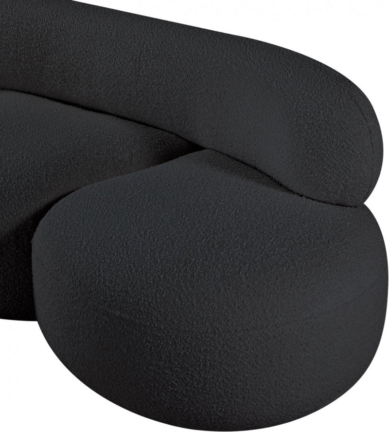 Venti 65" Boucle Fabric Upholstered Loveseat in Black - 140Black-L
