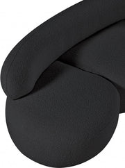 Venti 65" Boucle Fabric Upholstered Loveseat in Black - 140Black-L