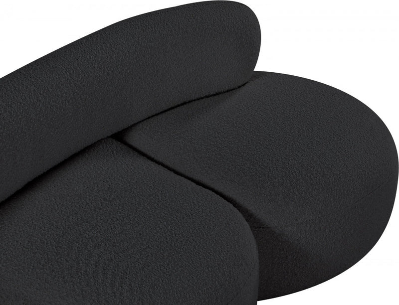 Venti 65" Boucle Fabric Upholstered Loveseat in Black - 140Black-L