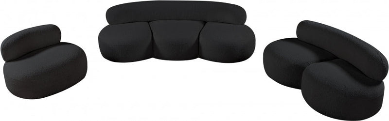 Venti 65" Boucle Fabric Upholstered Loveseat in Black - 140Black-L