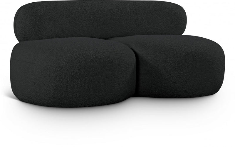 Venti 65" Boucle Fabric Upholstered Loveseat in Black - 140Black-L