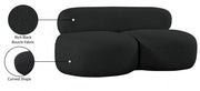 Venti 65" Boucle Fabric Upholstered Loveseat in Black - 140Black-L