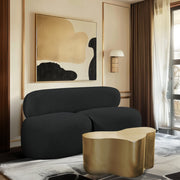Venti 65" Boucle Fabric Upholstered Loveseat in Black - 140Black-L