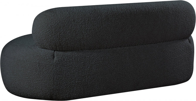 Venti 65" Boucle Fabric Upholstered Loveseat in Black - 140Black-L