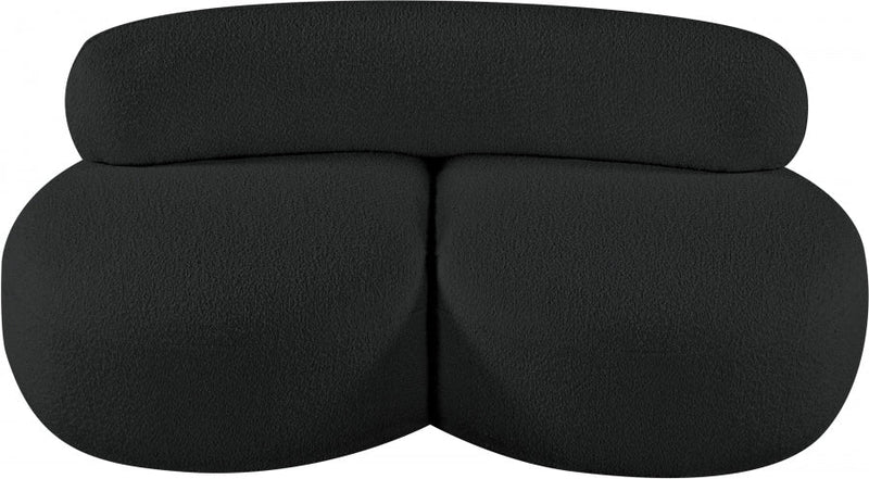 Venti 65" Boucle Fabric Upholstered Loveseat in Black - 140Black-L