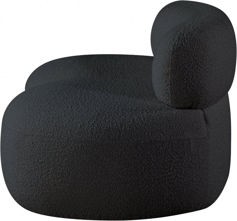 Venti 65" Boucle Fabric Upholstered Loveseat in Black - 140Black-L