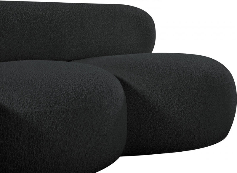 Venti 65" Boucle Fabric Upholstered Loveseat in Black - 140Black-L