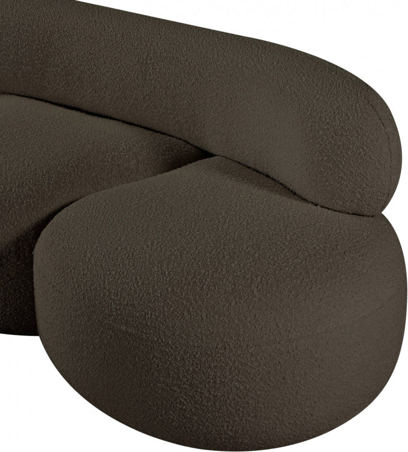 Venti 65" Boucle Fabric Upholstered Loveseat in Brown - 140Brown-L