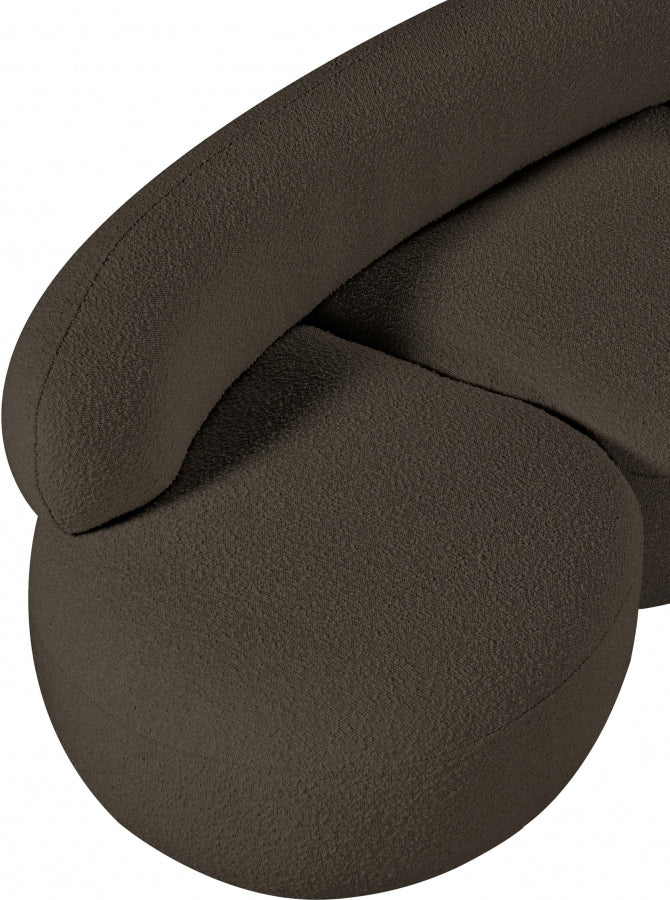 Venti 65" Boucle Fabric Upholstered Loveseat in Brown - 140Brown-L