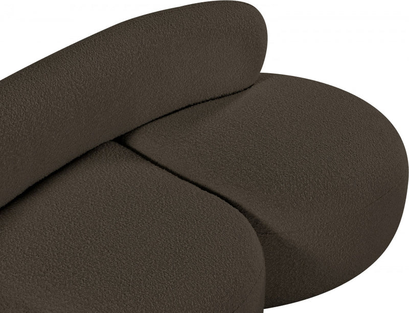 Venti 65" Boucle Fabric Upholstered Loveseat in Brown - 140Brown-L