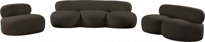 Venti 65" Boucle Fabric Upholstered Loveseat in Brown - 140Brown-L