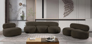 Venti 65" Boucle Fabric Upholstered Loveseat in Brown - 140Brown-L