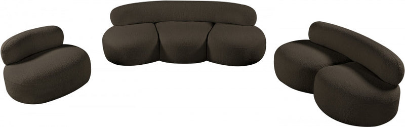 Venti 65" Boucle Fabric Upholstered Loveseat in Brown - 140Brown-L