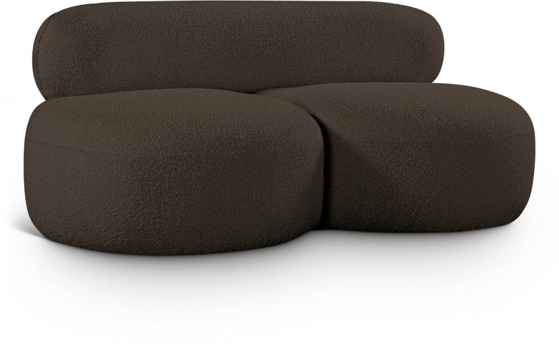 Venti 65" Boucle Fabric Upholstered Loveseat in Brown - 140Brown-L
